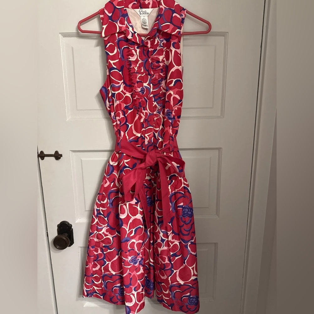 Lilly Pulitzer Red and Purple Silk Blend Dress